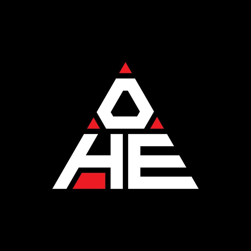 création de logo de lettre triangle ohe avec forme de triangle. monogramme de conception de logo triangle ohe. modèle de logo vectoriel triangle ohe avec couleur rouge. ohe logo triangulaire logo simple, élégant et luxueux.