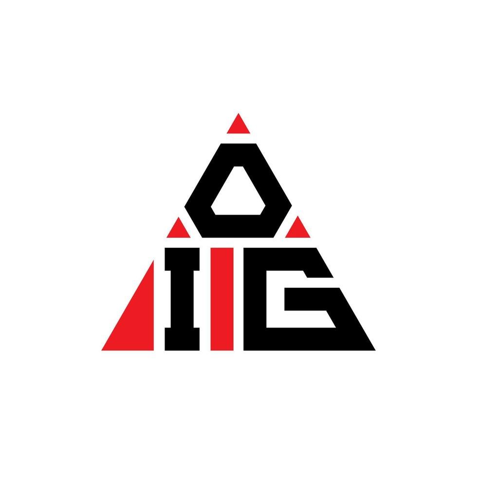 création de logo de lettre triangle oig avec forme de triangle. monogramme de conception de logo triangle oig. modèle de logo vectoriel triangle oig avec couleur rouge. logo triangulaire oig logo simple, élégant et luxueux.