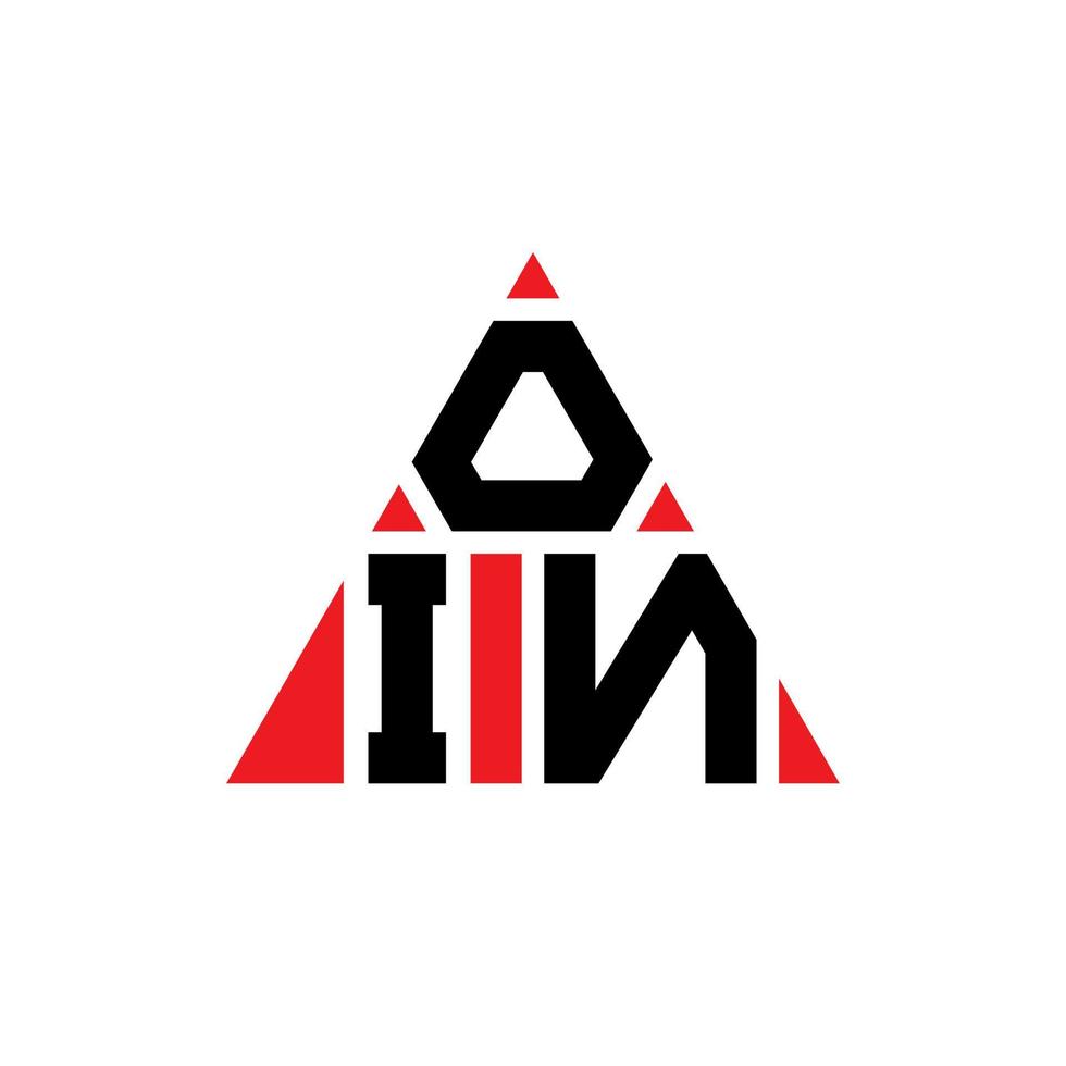 création de logo de lettre triangle oin avec forme de triangle. monogramme de conception de logo triangle oin. modèle de logo vectoriel triangle oin avec couleur rouge. oin logo triangulaire logo simple, élégant et luxueux.