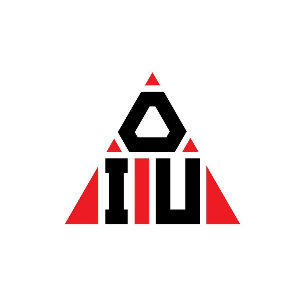 création de logo de lettre triangle oiu avec forme de triangle. monogramme de conception de logo triangle oiu. modèle de logo vectoriel triangle oiu avec couleur rouge. oiu logo triangulaire logo simple, élégant et luxueux.