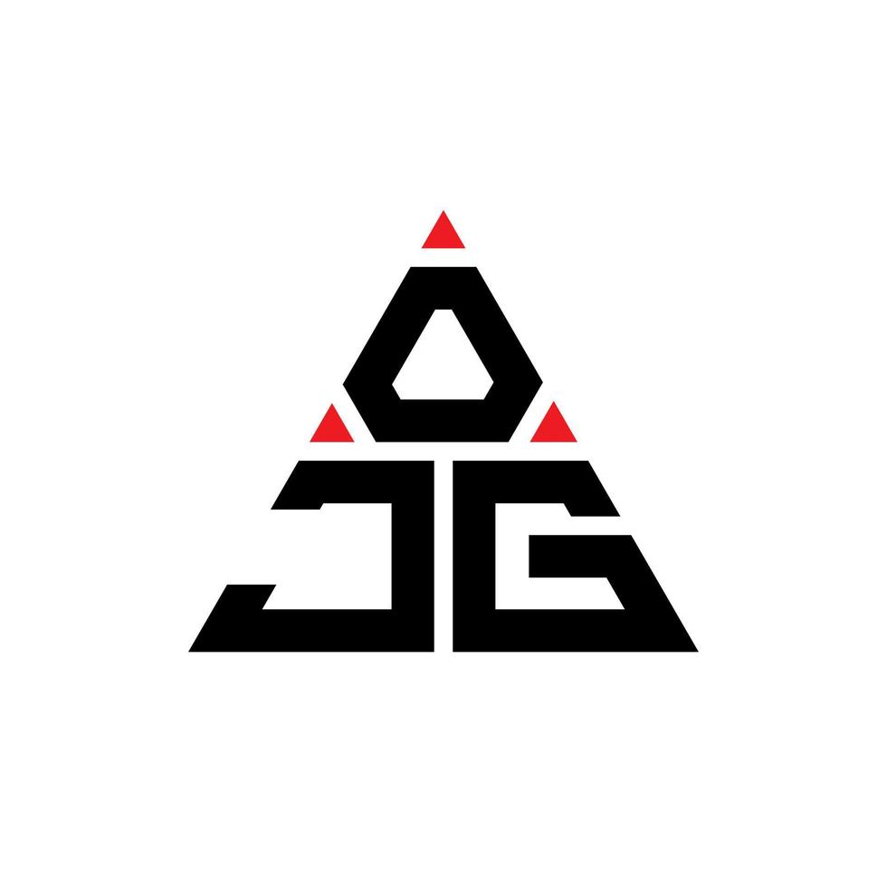 création de logo de lettre triangle ojg avec forme de triangle. monogramme de conception de logo triangle ojg. modèle de logo vectoriel triangle ojg avec couleur rouge. logo triangulaire ojg logo simple, élégant et luxueux.