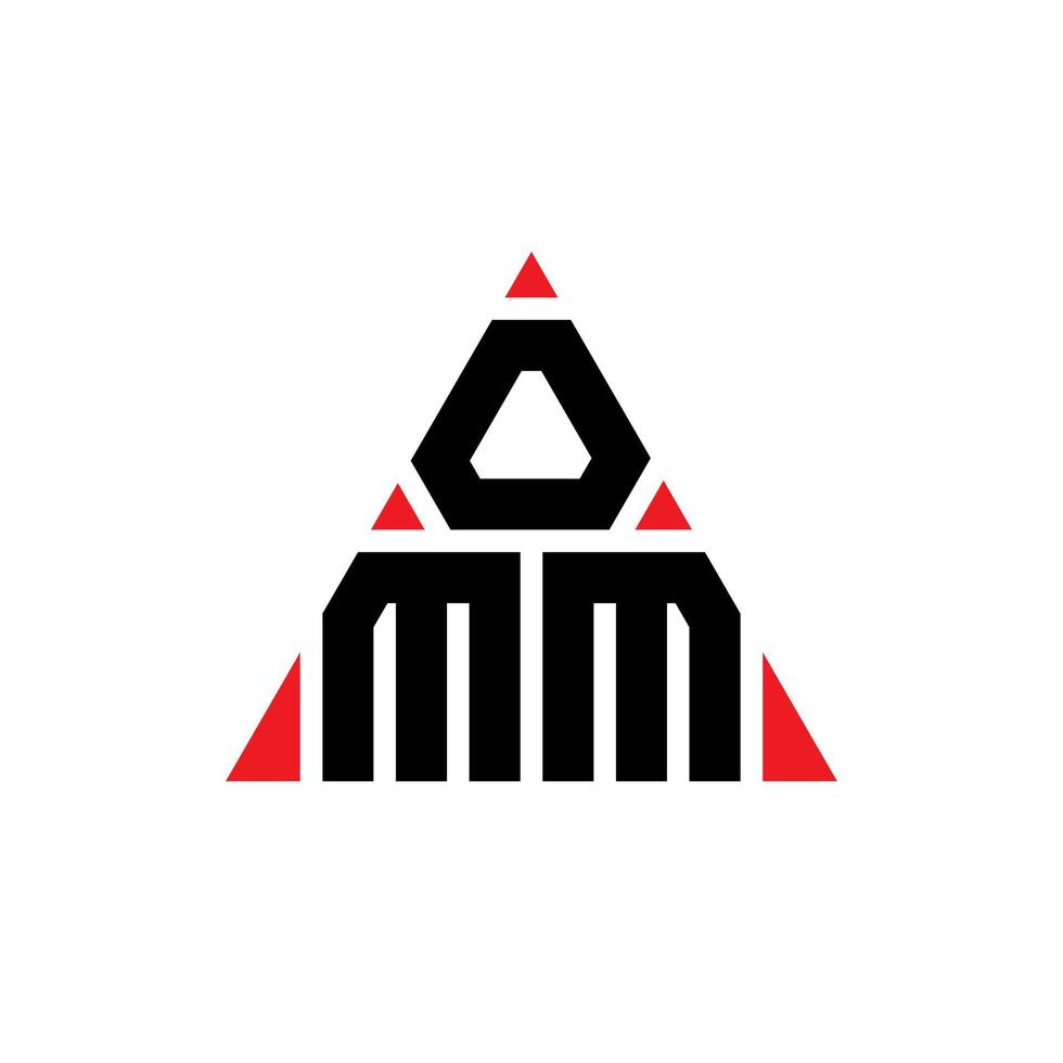 création de logo de lettre triangle omm avec forme de triangle. monogramme de conception de logo triangle omm. modèle de logo vectoriel triangle omm avec couleur rouge. logo triangulaire omm logo simple, élégant et luxueux.