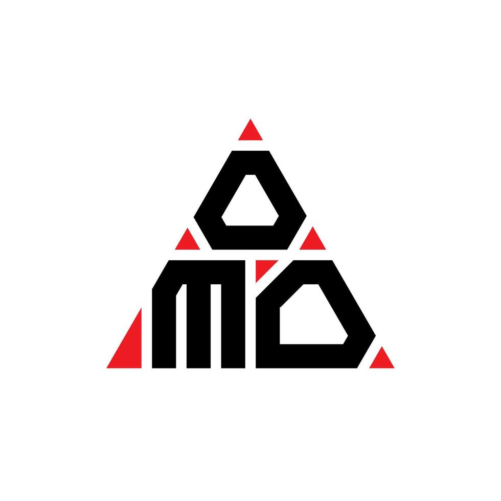 création de logo de lettre triangle omo avec forme de triangle. monogramme de conception de logo triangle omo. modèle de logo vectoriel triangle omo avec couleur rouge. logo triangulaire omo logo simple, élégant et luxueux.