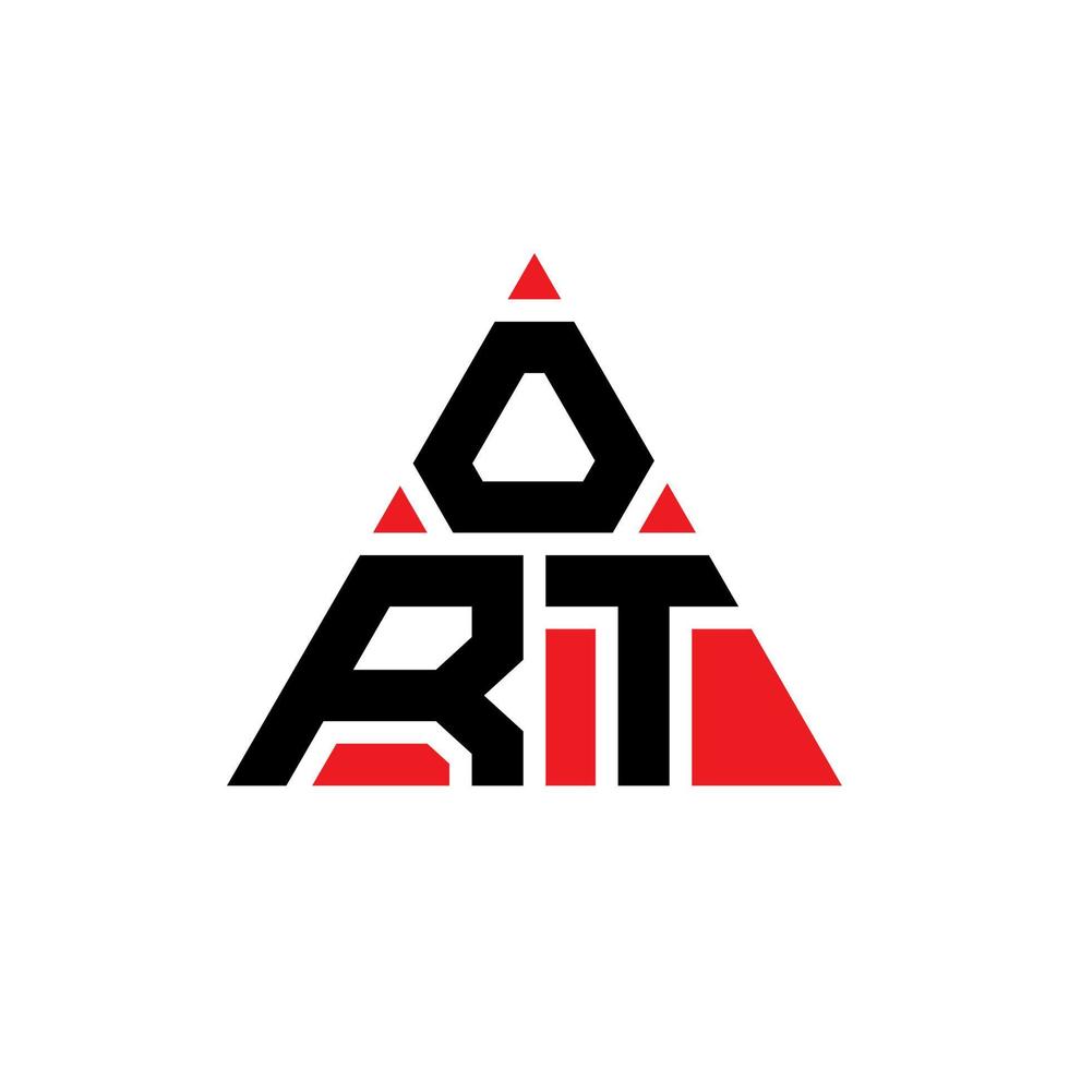 création de logo de lettre triangle ort avec forme de triangle. monogramme de conception de logo triangle ort. modèle de logo vectoriel triangle ort avec couleur rouge. ort logo triangulaire logo simple, élégant et luxueux.