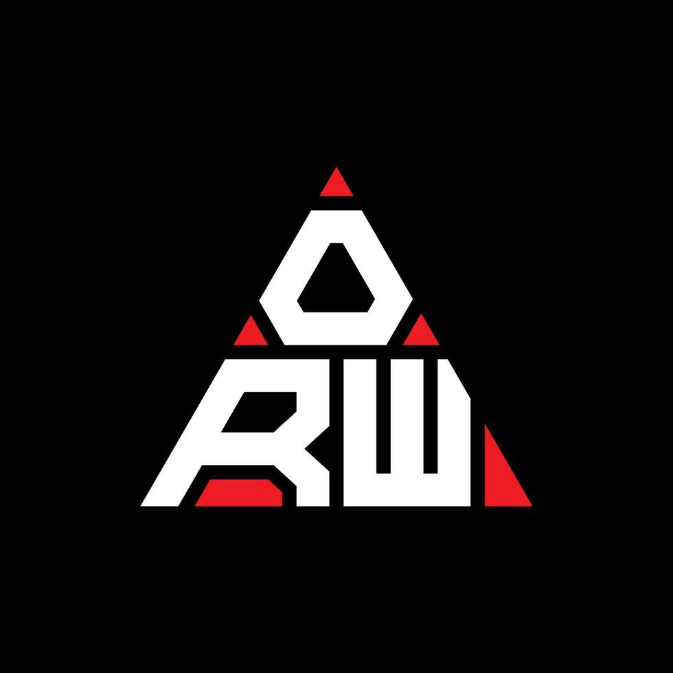 création de logo de lettre triangle orw avec forme de triangle. monogramme de conception de logo triangle orw. modèle de logo vectoriel triangle orw avec couleur rouge. orw logo triangulaire logo simple, élégant et luxueux.