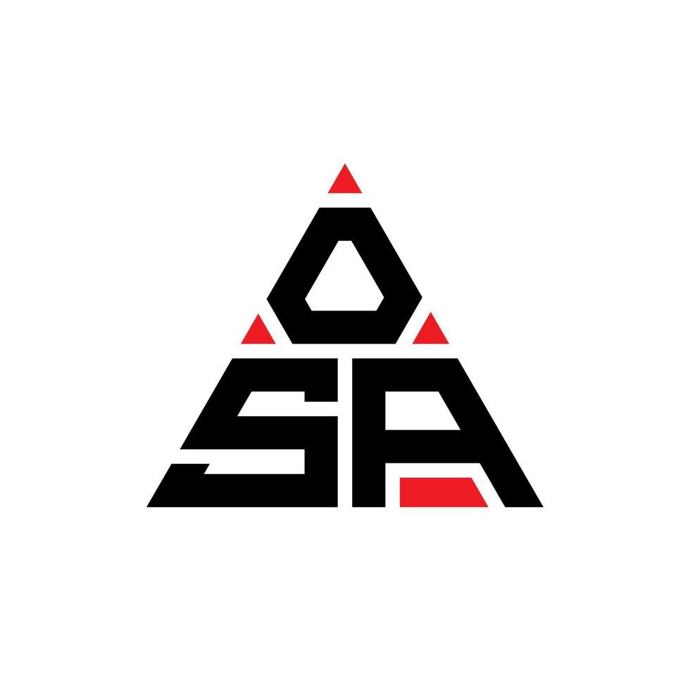 création de logo de lettre triangle osa avec forme de triangle. monogramme de conception de logo triangle osa. modèle de logo vectoriel triangle osa avec couleur rouge. logo triangulaire osa logo simple, élégant et luxueux.