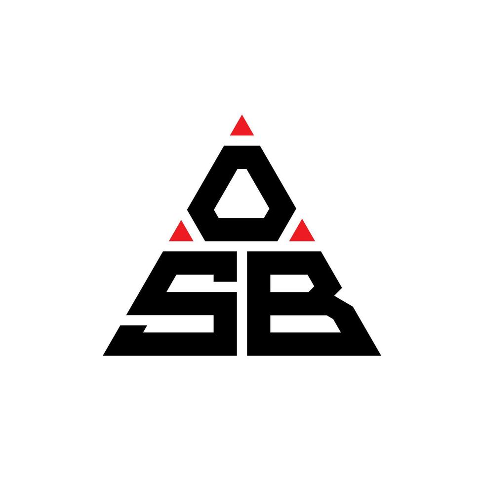 création de logo de lettre triangle osb avec forme de triangle. monogramme de conception de logo triangle osb. modèle de logo vectoriel triangle osb avec couleur rouge. logo triangulaire osb logo simple, élégant et luxueux.