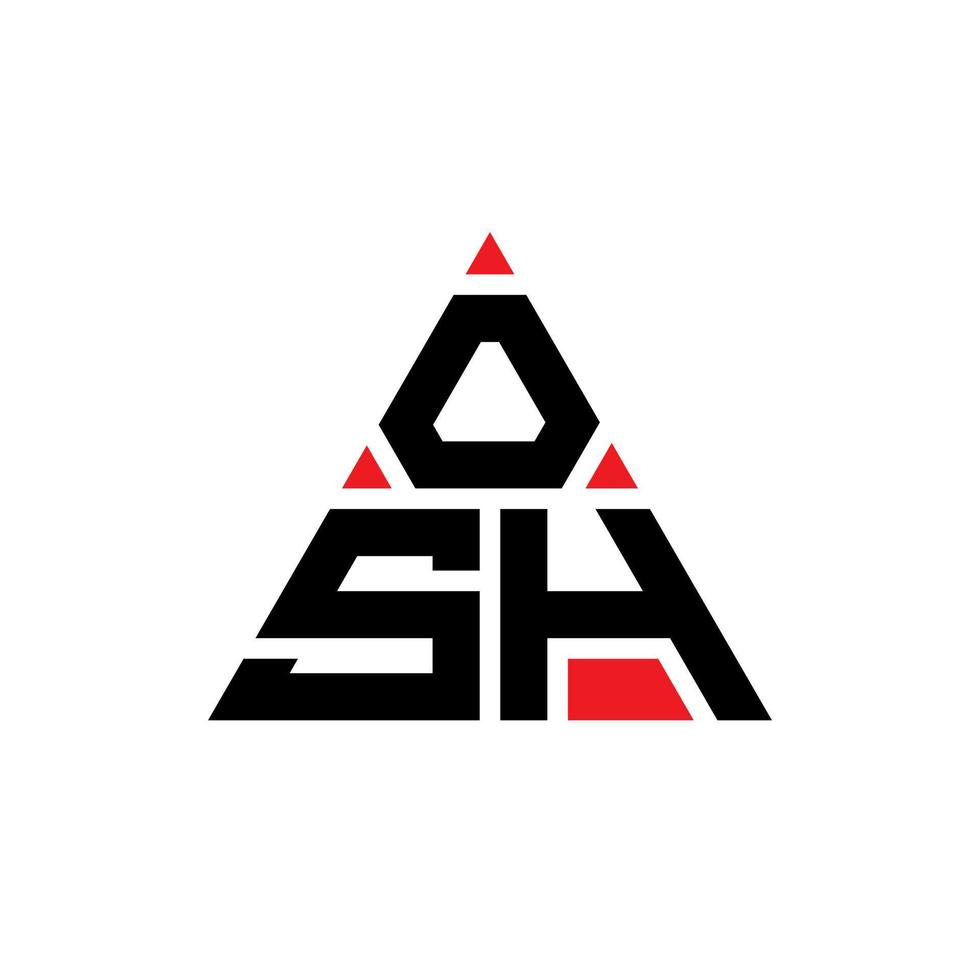 création de logo de lettre triangle osh avec forme de triangle. monogramme de conception de logo triangle osh. modèle de logo vectoriel triangle osh avec couleur rouge. logo triangulaire osh logo simple, élégant et luxueux.