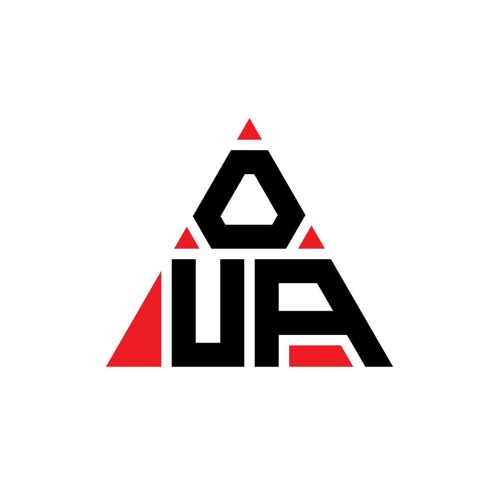 création de logo de lettre triangle oua avec forme de triangle. monogramme de conception de logo triangle oua. modèle de logo vectoriel triangle oua avec couleur rouge. oua logo triangulaire logo simple, élégant et luxueux.