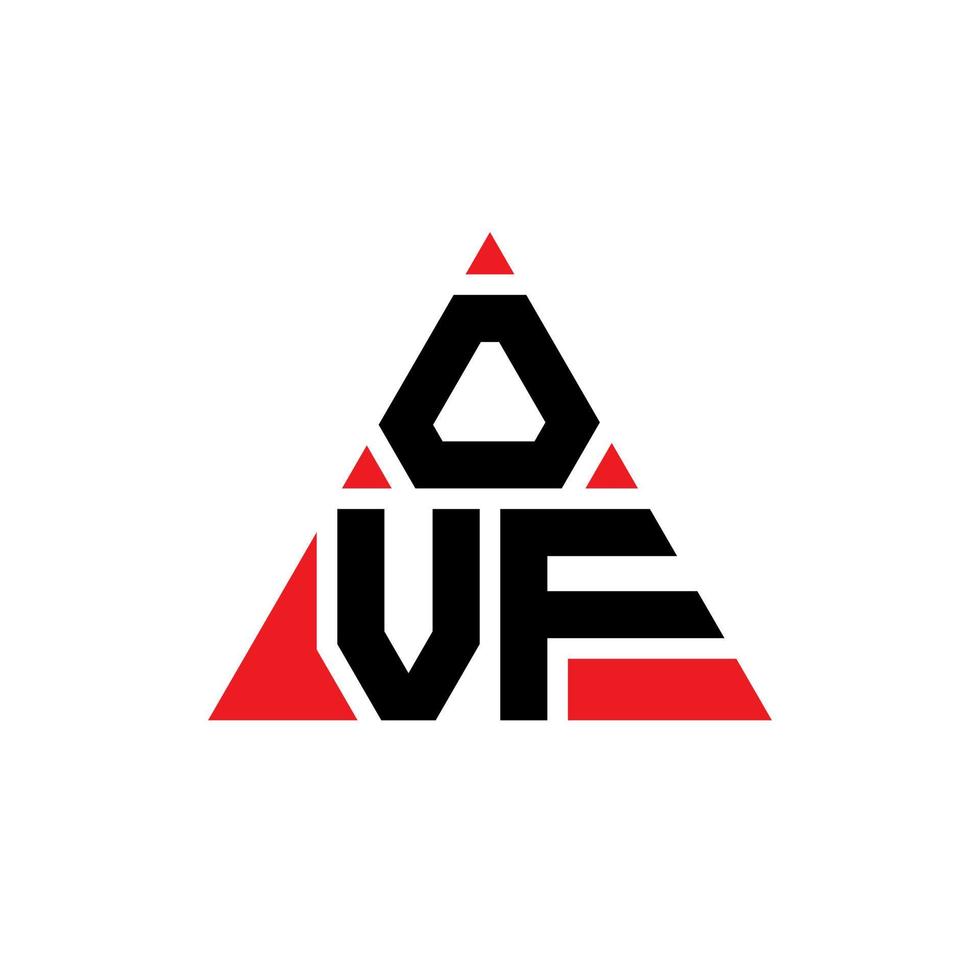 création de logo de lettre triangle ovf avec forme de triangle. monogramme de conception de logo triangle ovf. modèle de logo vectoriel triangle ovf avec couleur rouge. logo triangulaire ovf logo simple, élégant et luxueux.