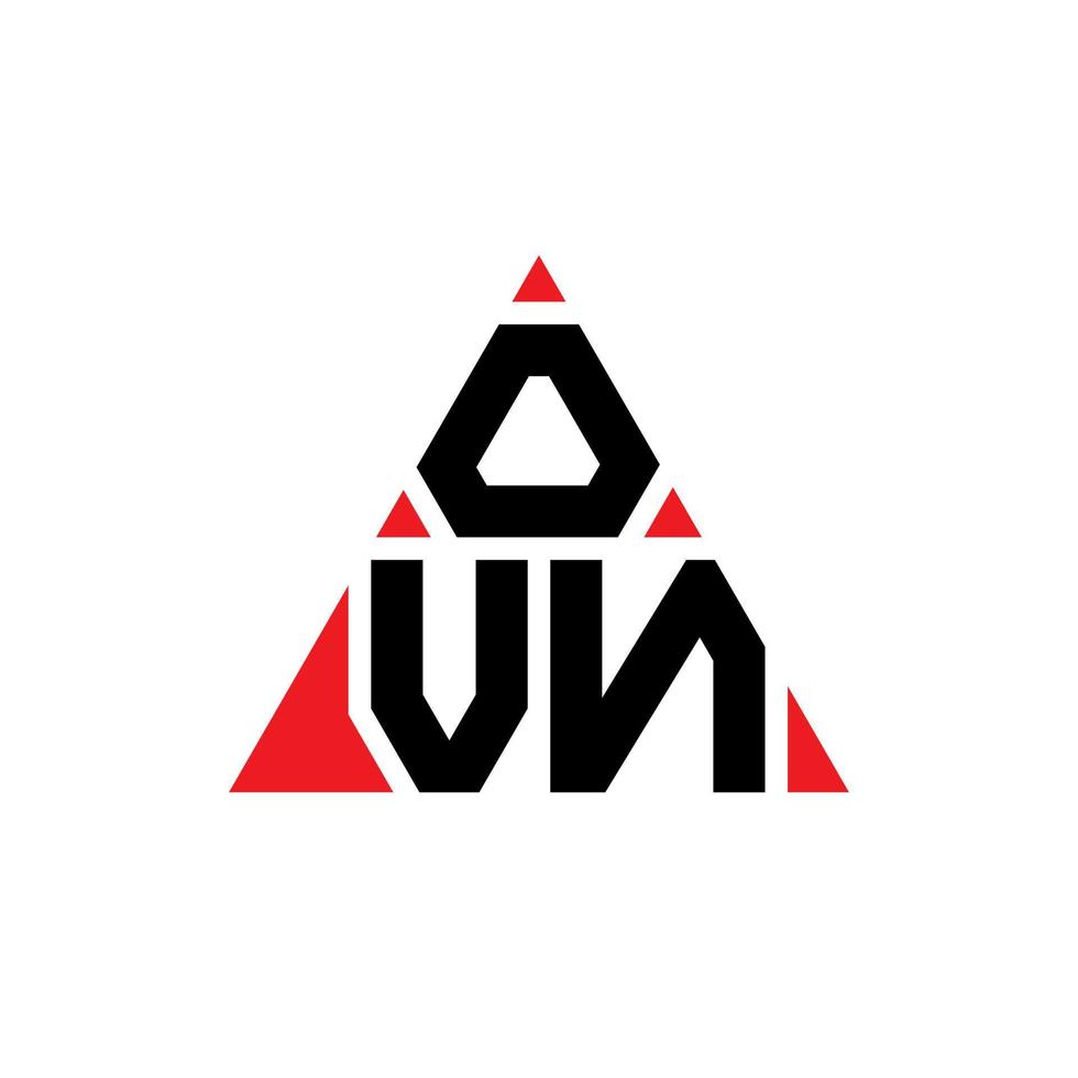 création de logo de lettre triangle ovn avec forme de triangle. monogramme de conception de logo triangle ovn. modèle de logo vectoriel triangle ovn avec couleur rouge. logo triangulaire ovn logo simple, élégant et luxueux.