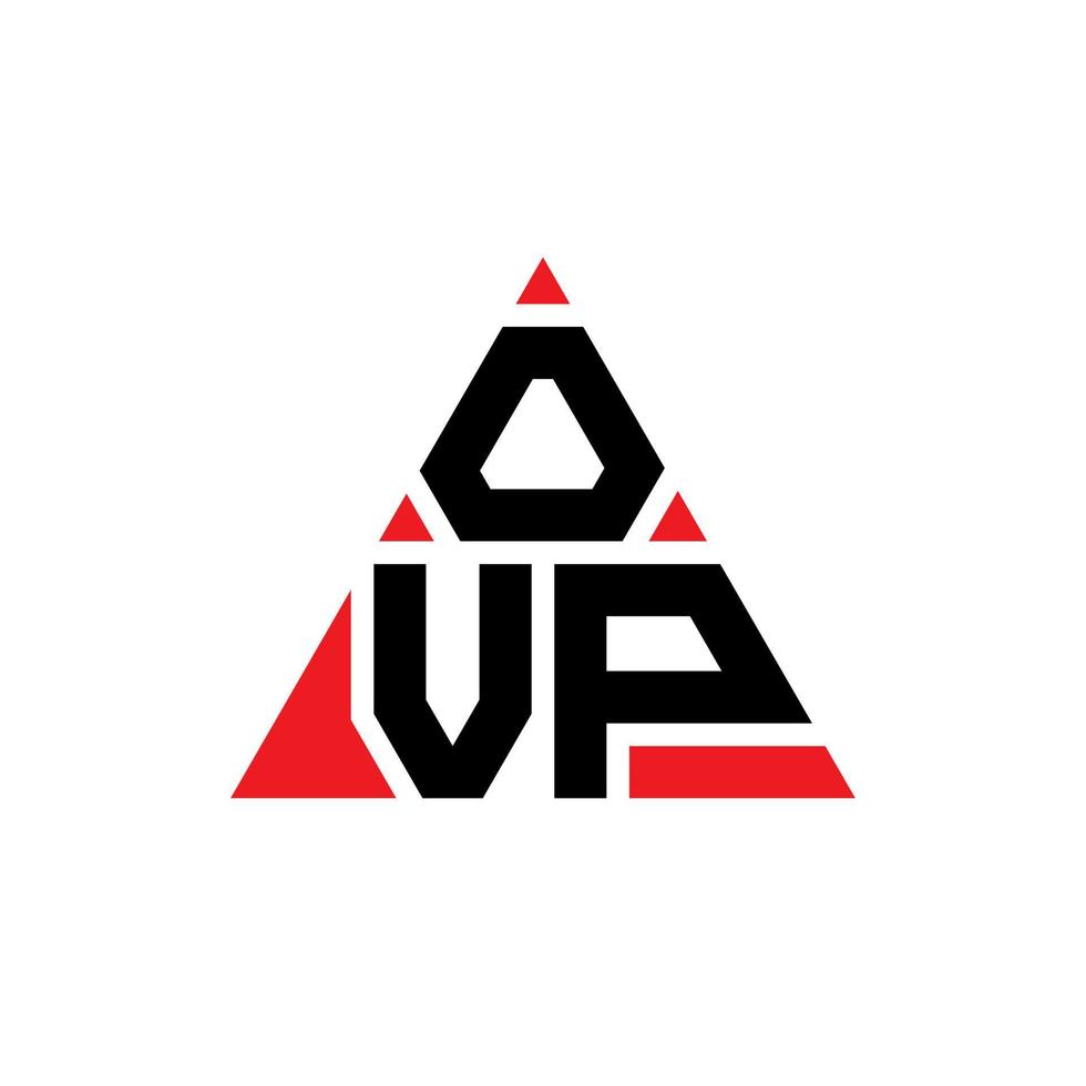 création de logo de lettre triangle ovp avec forme de triangle. monogramme de conception de logo triangle ovp. modèle de logo vectoriel triangle ovp avec couleur rouge. logo triangulaire ovp logo simple, élégant et luxueux.