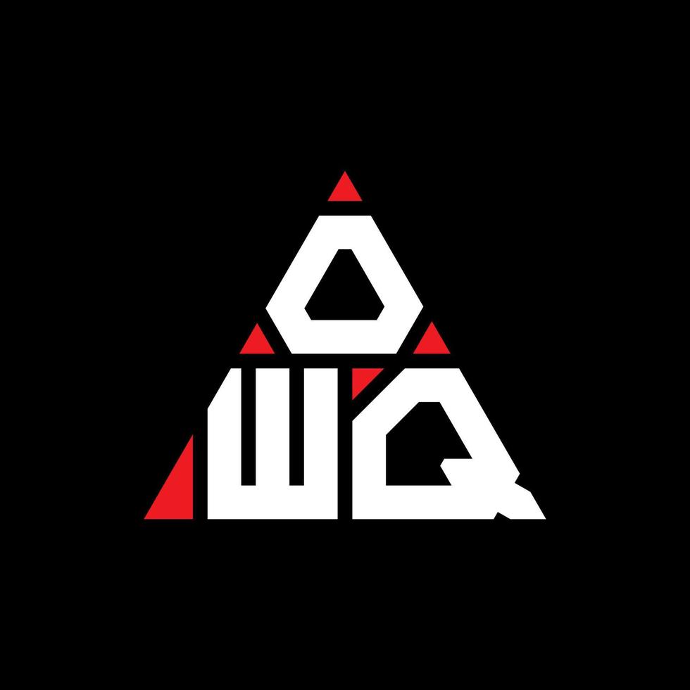 création de logo de lettre triangle owq avec forme de triangle. monogramme de conception de logo triangle owq. modèle de logo vectoriel triangle owq avec couleur rouge. logo triangulaire owq logo simple, élégant et luxueux.