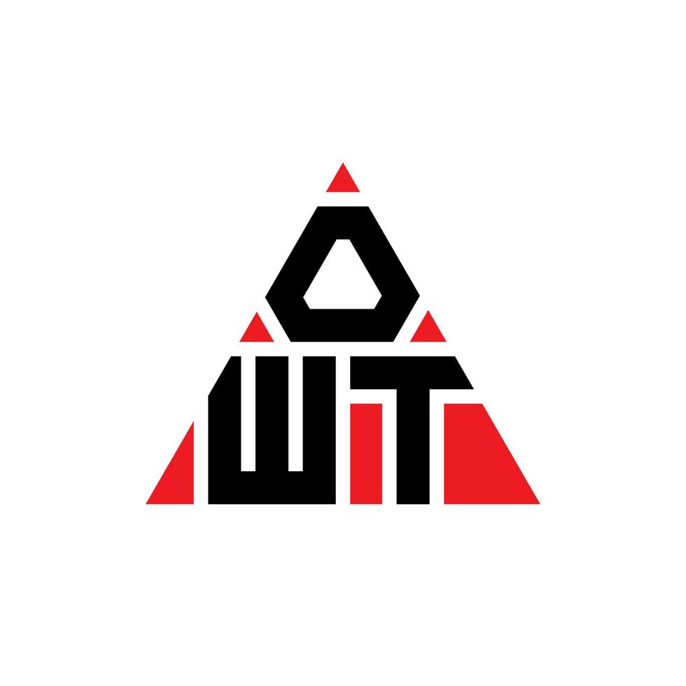 création de logo de lettre triangle owt avec forme de triangle. monogramme de conception de logo triangle owt. modèle de logo vectoriel triangle owt avec couleur rouge. owt logo triangulaire logo simple, élégant et luxueux.