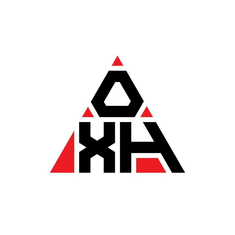 création de logo de lettre triangle oxh avec forme de triangle. monogramme de conception de logo triangle oxh. modèle de logo vectoriel triangle oxh avec couleur rouge. logo triangulaire oxh logo simple, élégant et luxueux.