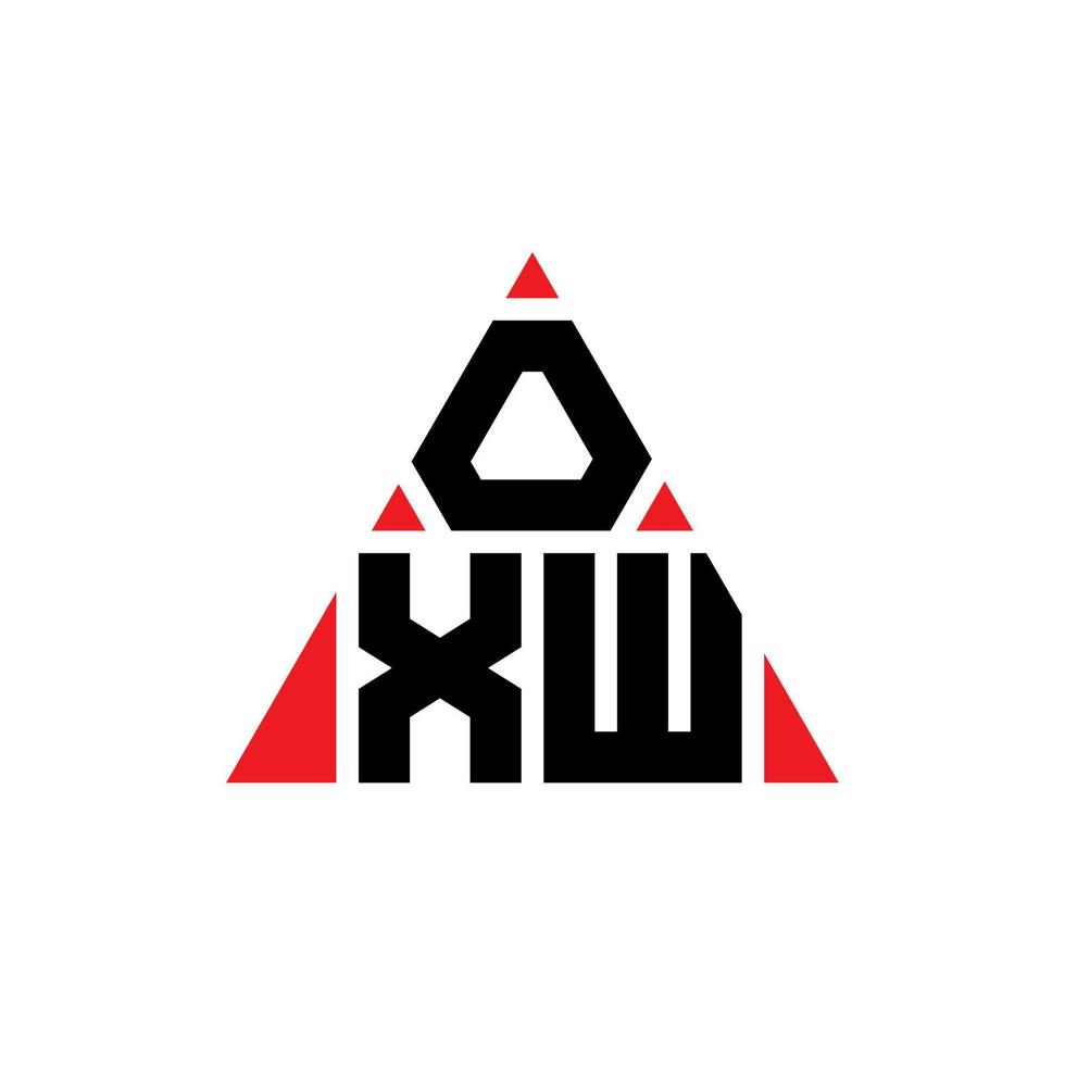 création de logo de lettre triangle oxw avec forme de triangle. monogramme de conception de logo triangle oxw. modèle de logo vectoriel triangle oxw avec couleur rouge. logo triangulaire oxw logo simple, élégant et luxueux.