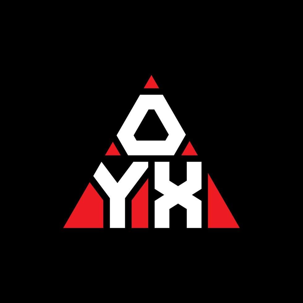 création de logo de lettre triangle oyx avec forme de triangle. monogramme de conception de logo triangle oyx. modèle de logo vectoriel triangle oyx avec couleur rouge. logo triangulaire oyx logo simple, élégant et luxueux.