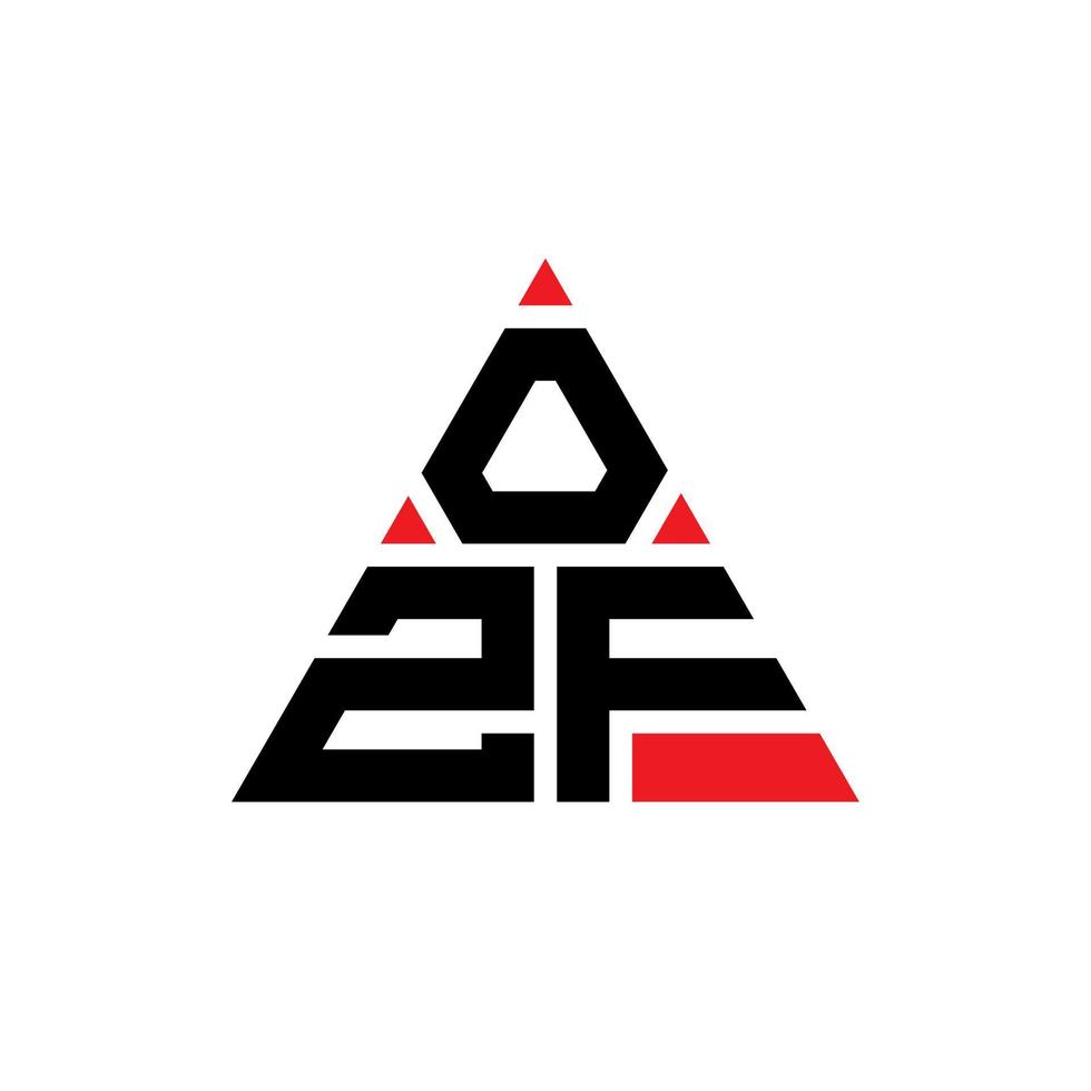 création de logo de lettre triangle ozf avec forme de triangle. monogramme de conception de logo triangle ozf. modèle de logo vectoriel triangle ozf avec couleur rouge. logo triangulaire ozf logo simple, élégant et luxueux.