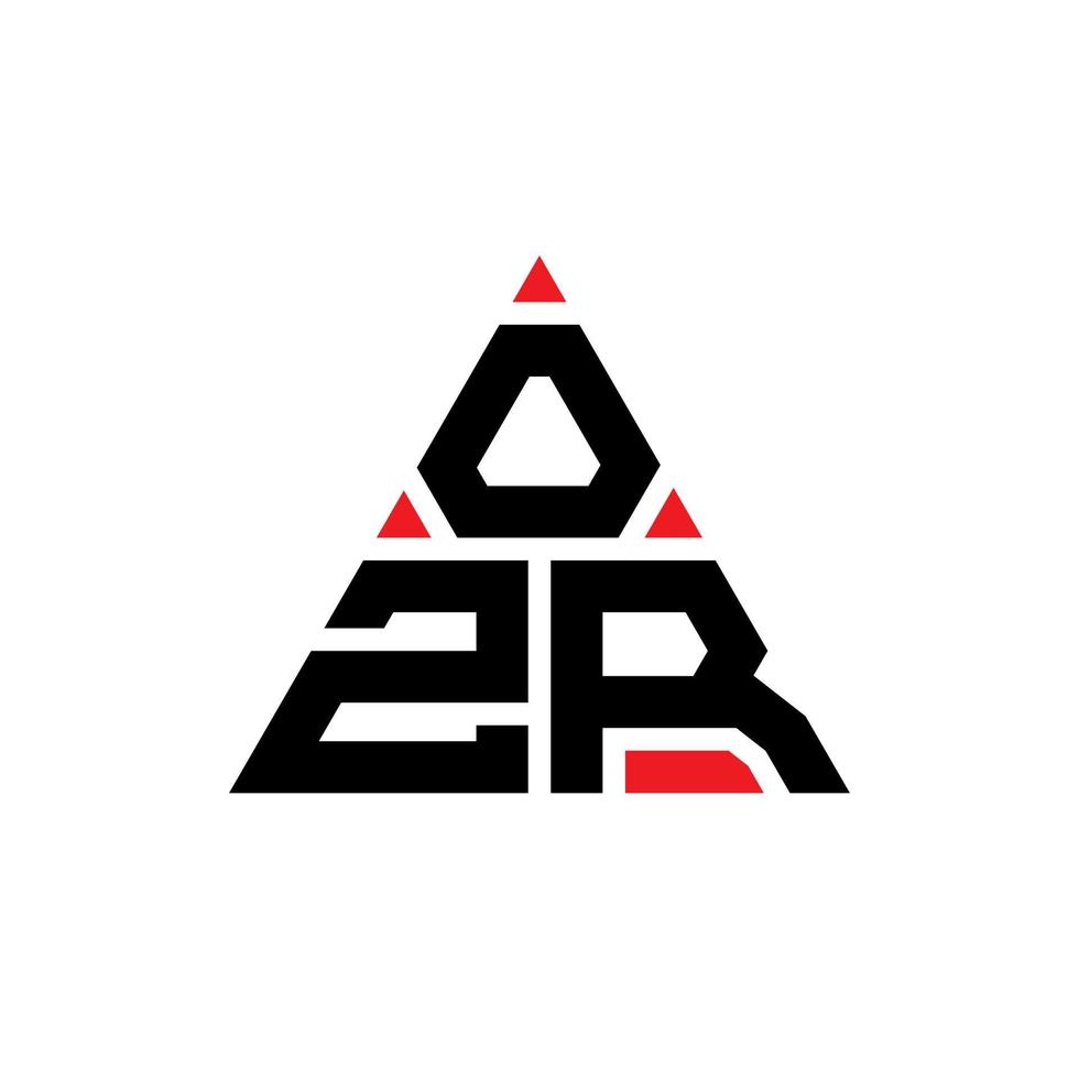 création de logo de lettre triangle ozr avec forme de triangle. monogramme de conception de logo triangle ozr. modèle de logo vectoriel triangle ozr avec couleur rouge. logo triangulaire ozr logo simple, élégant et luxueux.