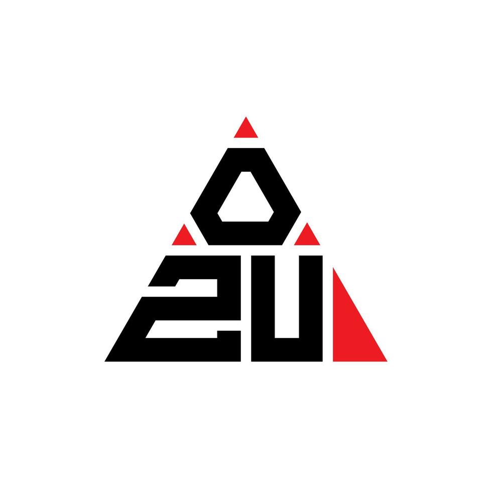 création de logo de lettre triangle ozu avec forme de triangle. monogramme de conception de logo triangle ozu. modèle de logo vectoriel triangle ozu avec couleur rouge. logo triangulaire ozu logo simple, élégant et luxueux.