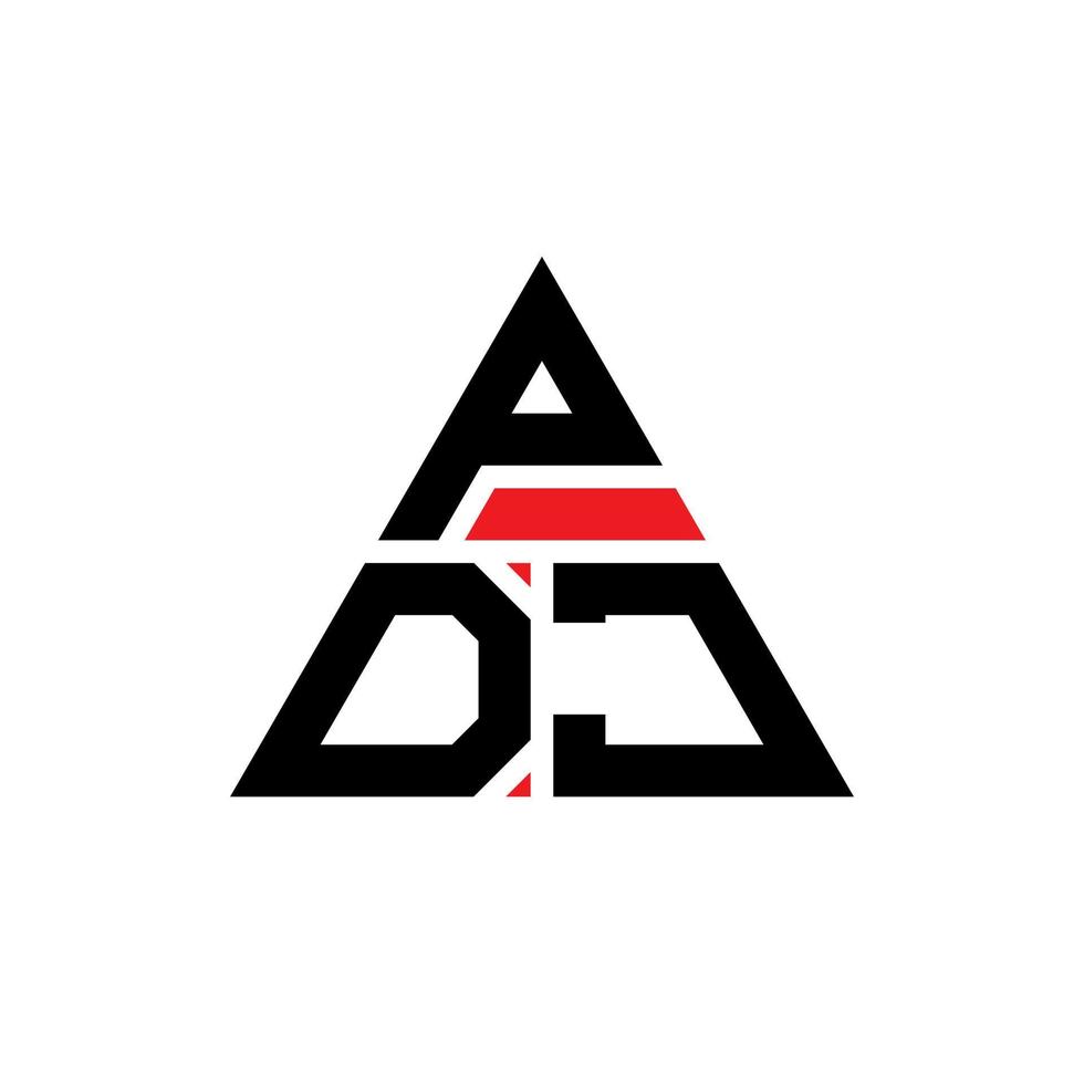 création de logo de lettre triangle pdj avec forme de triangle. monogramme de conception de logo triangle pdj. modèle de logo vectoriel triangle pdj avec couleur rouge. logo triangulaire pdj logo simple, élégant et luxueux.