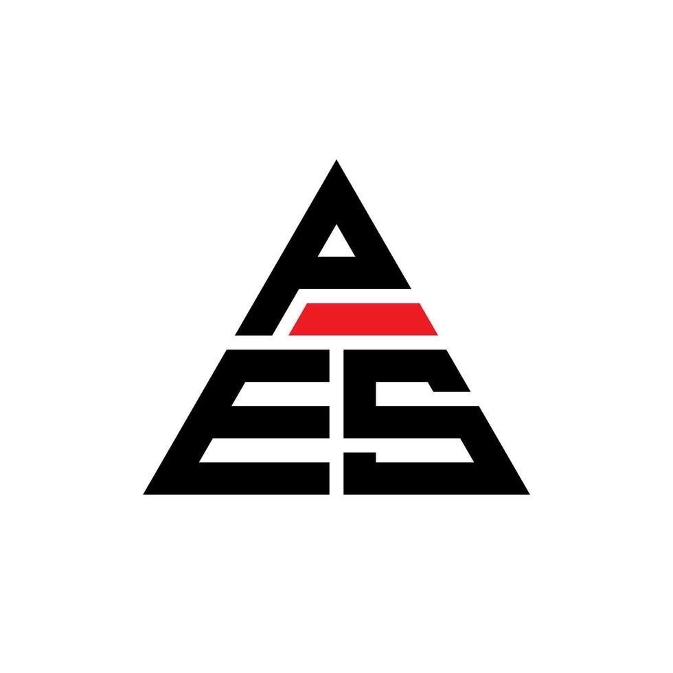 création de logo de lettre triangle pes avec forme de triangle. monogramme de conception de logo triangle pes. modèle de logo vectoriel triangle pes avec couleur rouge. logo triangulaire pes logo simple, élégant et luxueux.