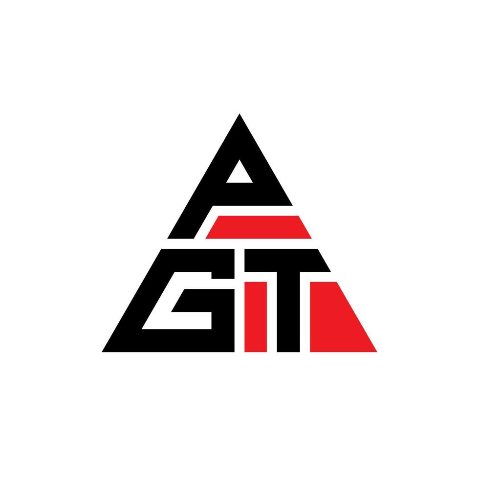 création de logo de lettre triangle pgt avec forme de triangle. monogramme de conception de logo triangle pgt. modèle de logo vectoriel triangle pgt avec couleur rouge. logo triangulaire pgt logo simple, élégant et luxueux.