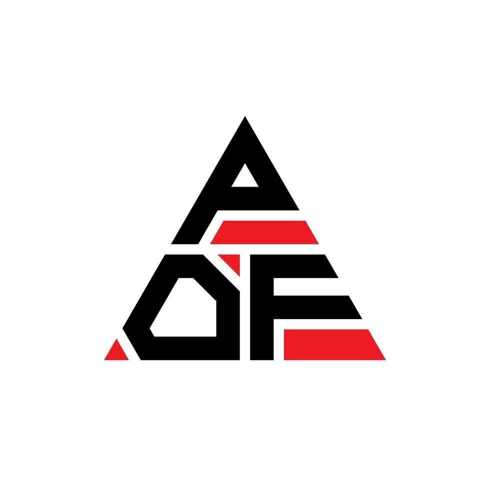 création de logo de lettre triangle pof avec forme de triangle. monogramme de conception de logo triangle pof. modèle de logo vectoriel triangle pof avec couleur rouge. pof logo triangulaire logo simple, élégant et luxueux.