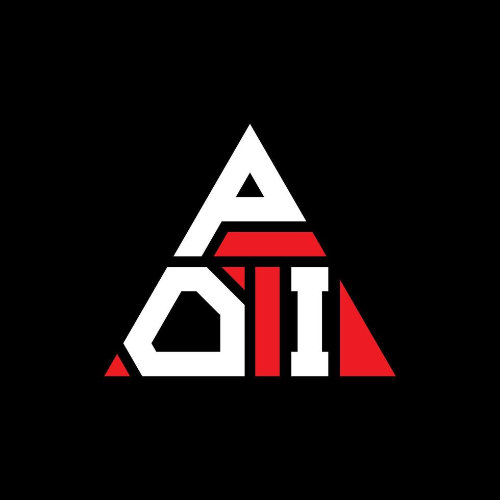 création de logo de lettre triangle poi avec forme de triangle. monogramme de conception de logo triangle poi. modèle de logo vectoriel triangle poi avec couleur rouge. logo triangulaire poi logo simple, élégant et luxueux.