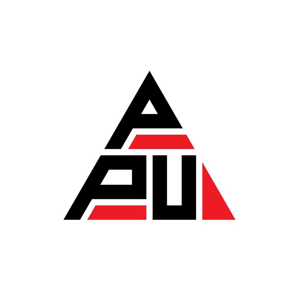 création de logo de lettre triangle ppu avec forme de triangle. monogramme de conception de logo triangle ppu. modèle de logo vectoriel triangle ppu avec couleur rouge. logo triangulaire ppu logo simple, élégant et luxueux.