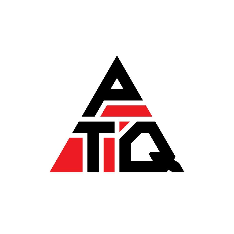 création de logo de lettre triangle ptq avec forme de triangle. monogramme de conception de logo triangle ptq. modèle de logo vectoriel triangle ptq avec couleur rouge. logo triangulaire ptq logo simple, élégant et luxueux.