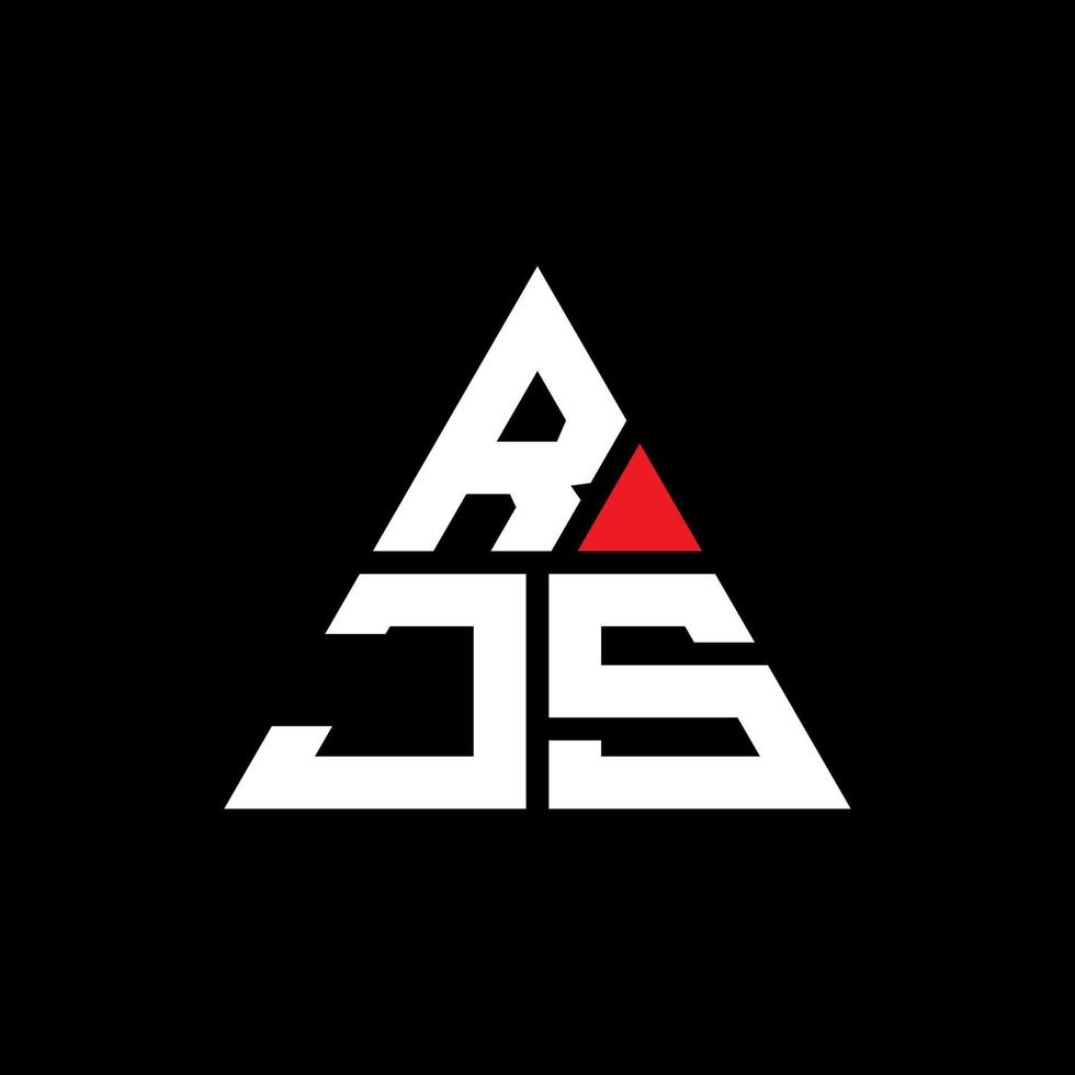création de logo de lettre triangle rjs avec forme de triangle. monogramme de conception de logo triangle rjs. modèle de logo vectoriel triangle rjs avec couleur rouge. logo triangulaire rjs logo simple, élégant et luxueux.