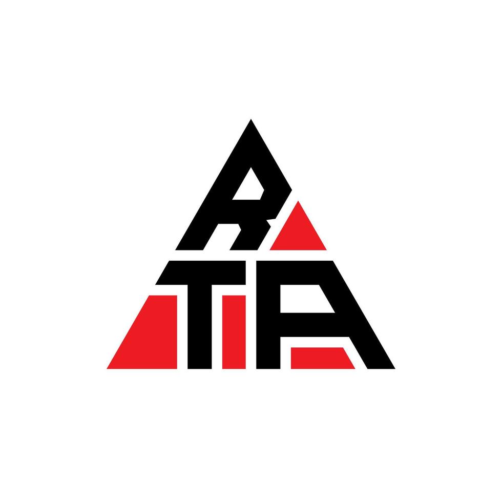 création de logo de lettre triangle rta avec forme de triangle. monogramme de conception de logo triangle rta. modèle de logo vectoriel triangle rta avec couleur rouge. logo triangulaire rta logo simple, élégant et luxueux.