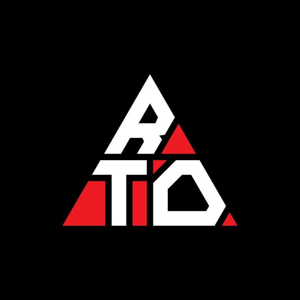 création de logo de lettre triangle rto avec forme de triangle. monogramme de conception de logo triangle rto. modèle de logo vectoriel triangle rto avec couleur rouge. logo triangulaire rto logo simple, élégant et luxueux.