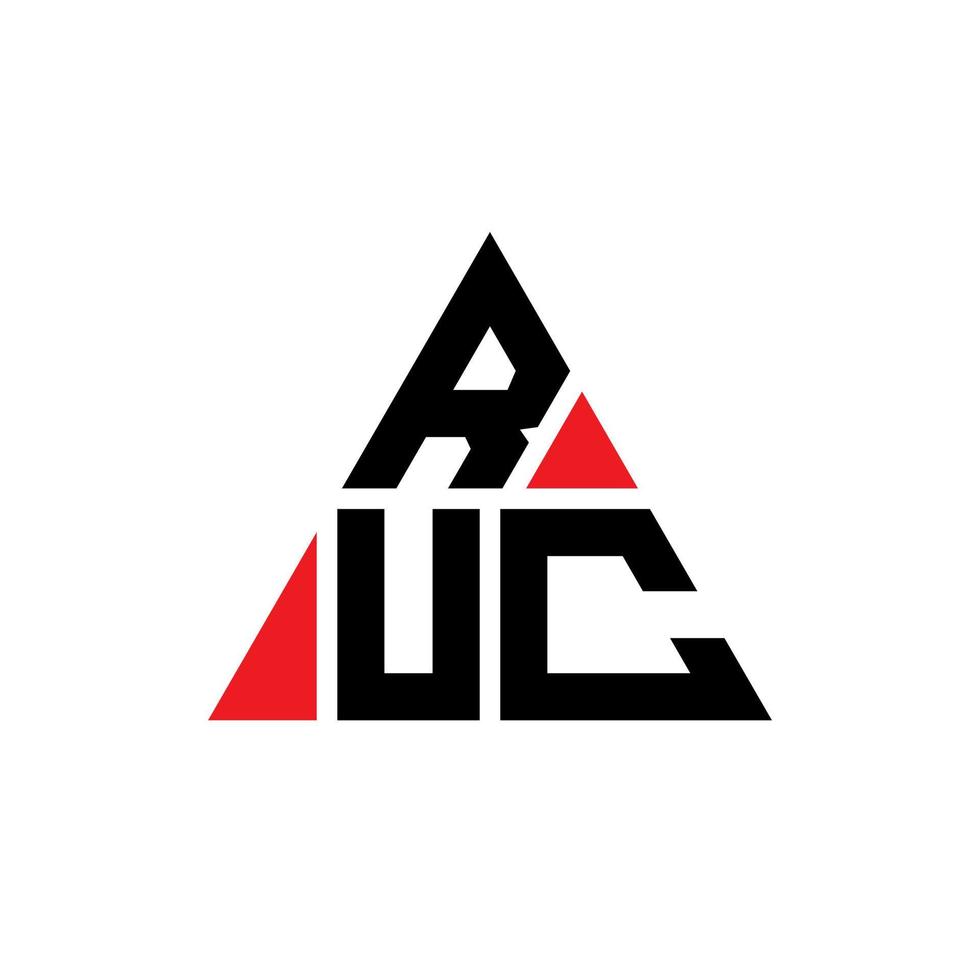 création de logo de lettre triangle ruc avec forme de triangle. monogramme de conception de logo triangle ruc. modèle de logo vectoriel triangle ruc avec couleur rouge. logo triangulaire ruc logo simple, élégant et luxueux.