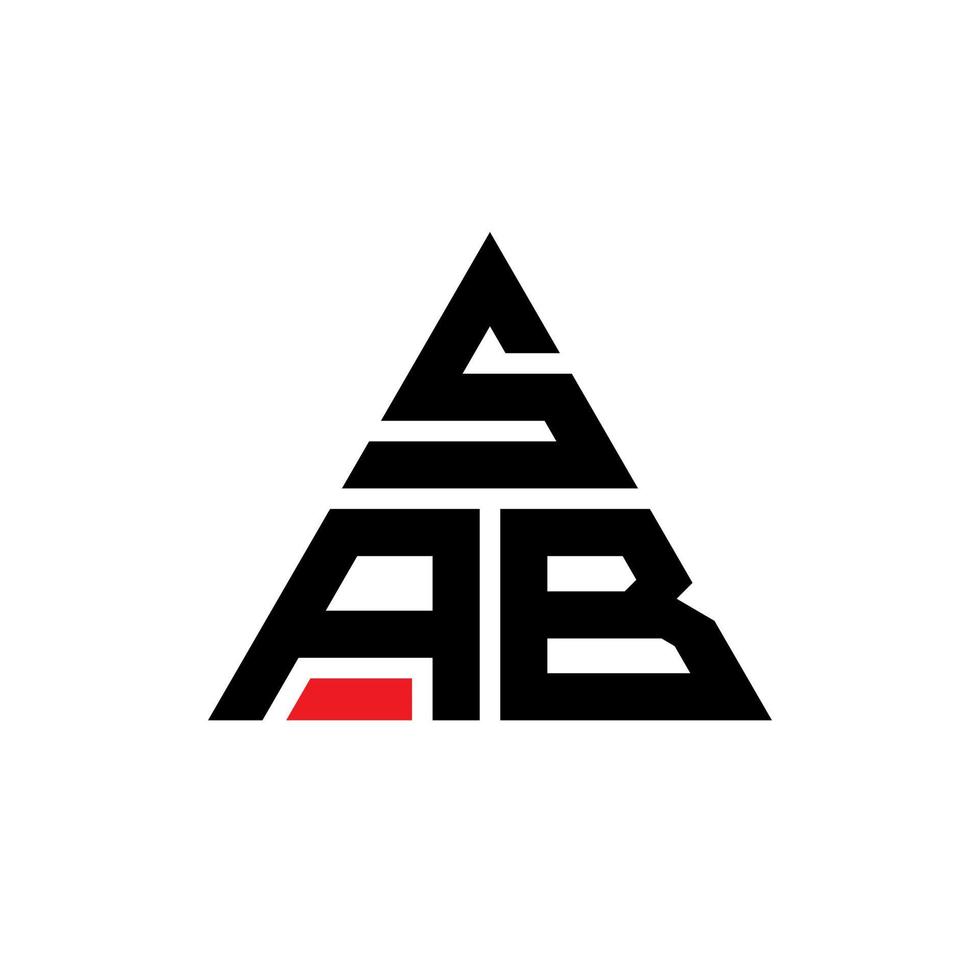 création de logo de lettre sab triangle avec forme de triangle. monogramme de conception de logo triangle sab. modèle de logo vectoriel sab triangle avec couleur rouge. sab logo triangulaire logo simple, élégant et luxueux.