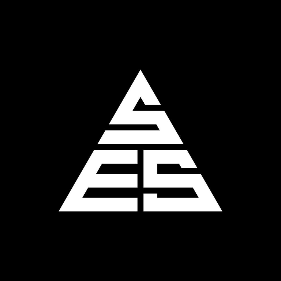 création de logo de lettre triangle ses avec forme de triangle. monogramme de conception de logo triangle ses. modèle de logo vectoriel triangle ses avec couleur rouge. ses logo triangulaire logo simple, élégant et luxueux.