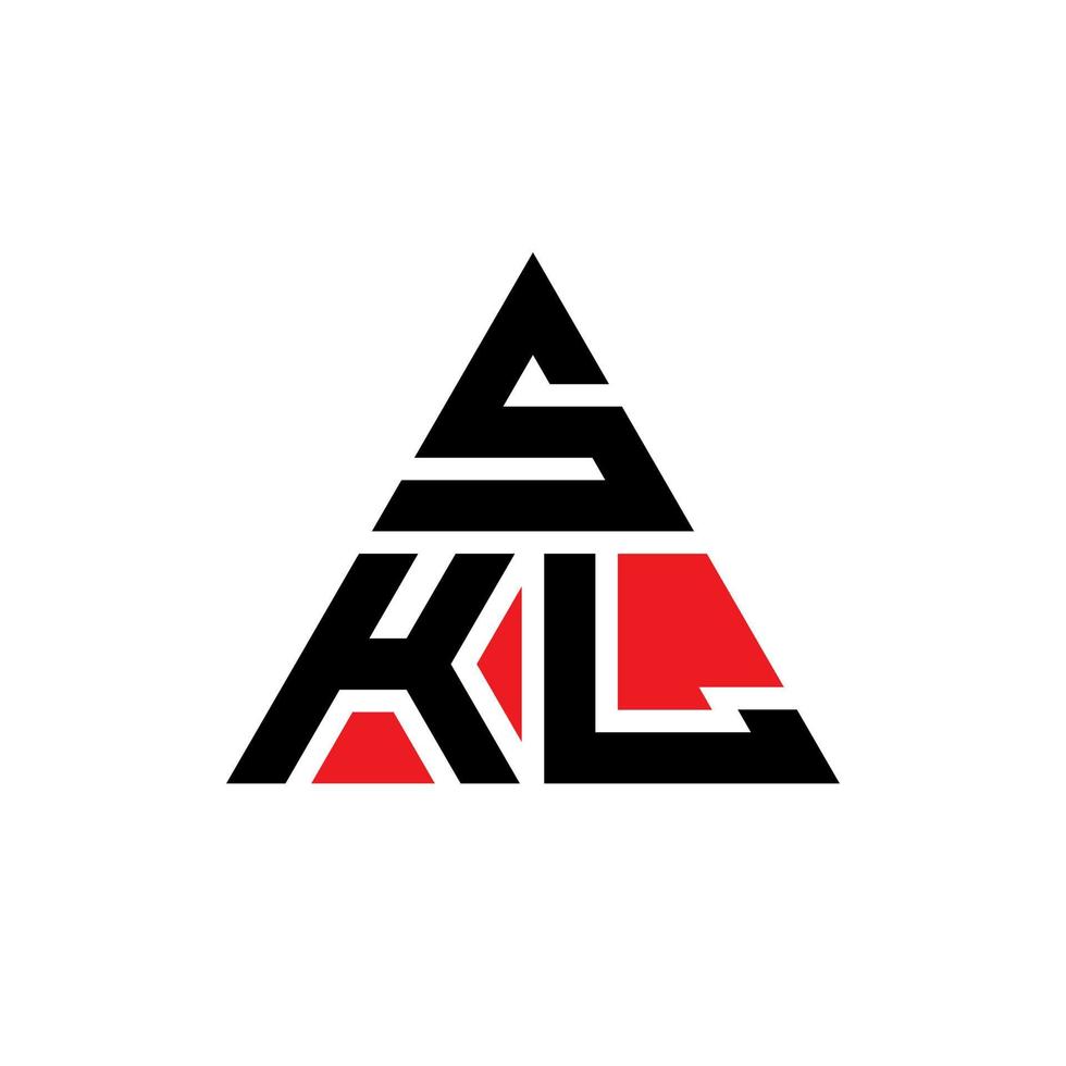 création de logo de lettre triangle skl avec forme de triangle. monogramme de conception de logo triangle skl. modèle de logo vectoriel triangle skl avec couleur rouge. logo triangulaire skl logo simple, élégant et luxueux.