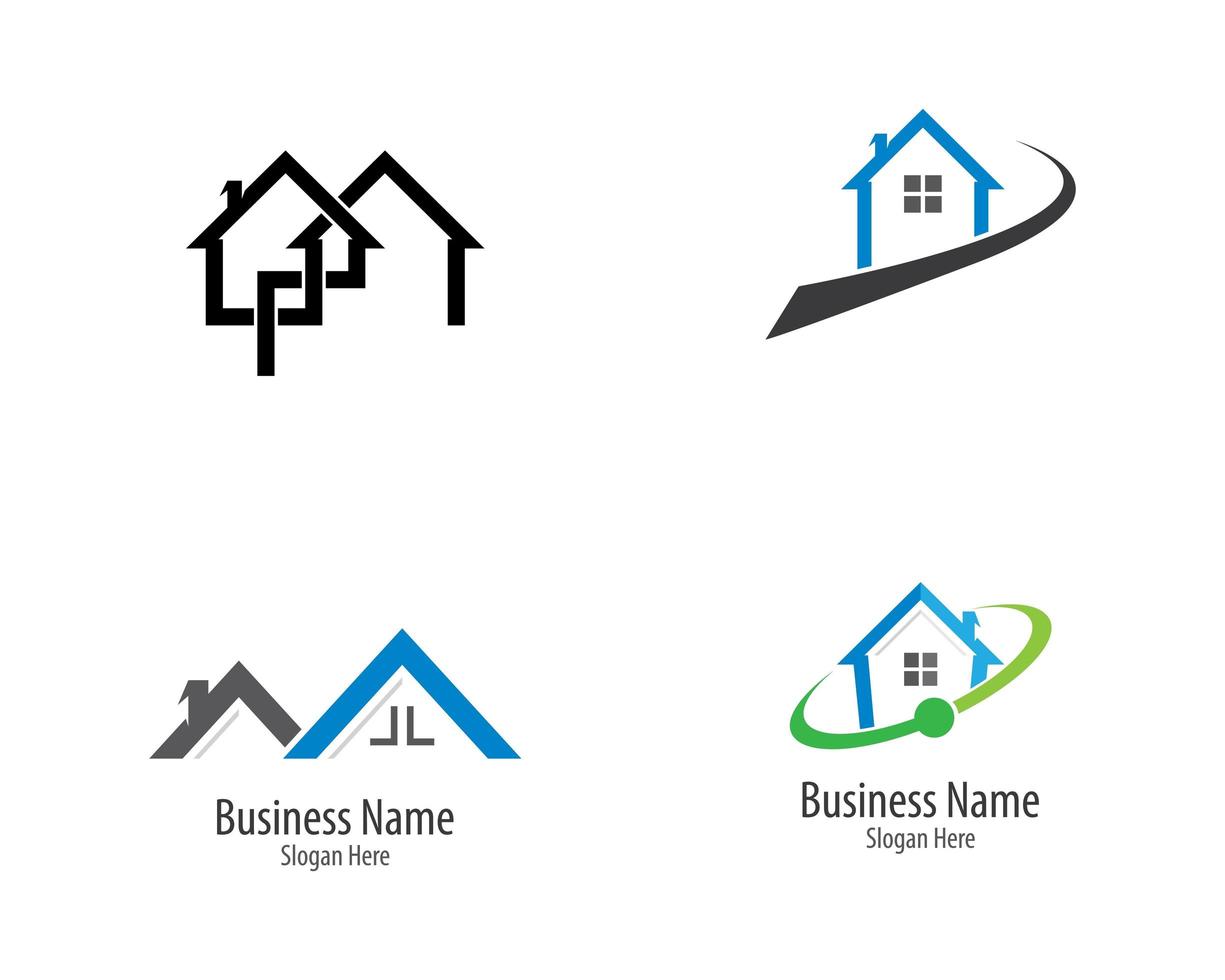 ensemble de logo immobilier maison vecteur