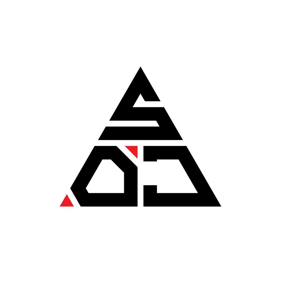 création de logo de lettre triangle soj avec forme de triangle. monogramme de conception de logo triangle soj. modèle de logo vectoriel triangle soj avec couleur rouge. soj logo triangulaire logo simple, élégant et luxueux.