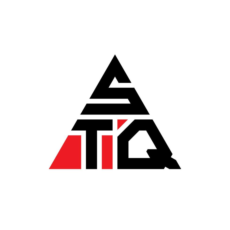 création de logo de lettre triangle stq avec forme de triangle. monogramme de conception de logo triangle stq. modèle de logo vectoriel triangle stq avec couleur rouge. logo triangulaire stq logo simple, élégant et luxueux.