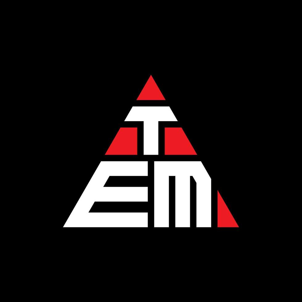 création de logo de lettre triangle tem avec forme de triangle. monogramme de conception de logo triangle tem. modèle de logo vectoriel triangle tem avec couleur rouge. tem logo triangulaire logo simple, élégant et luxueux.