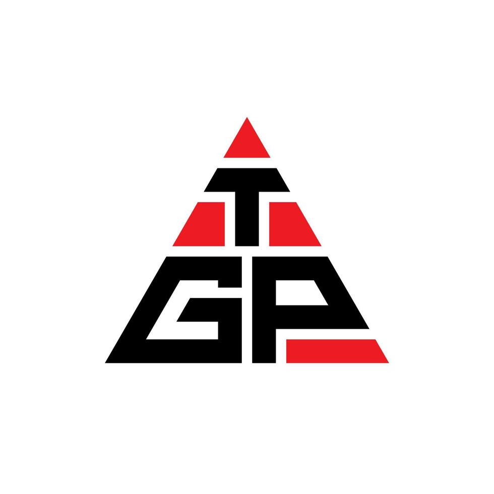 création de logo de lettre triangle tgp avec forme de triangle. monogramme de conception de logo triangle tgp. modèle de logo vectoriel triangle tgp avec couleur rouge. logo triangulaire tgp logo simple, élégant et luxueux.