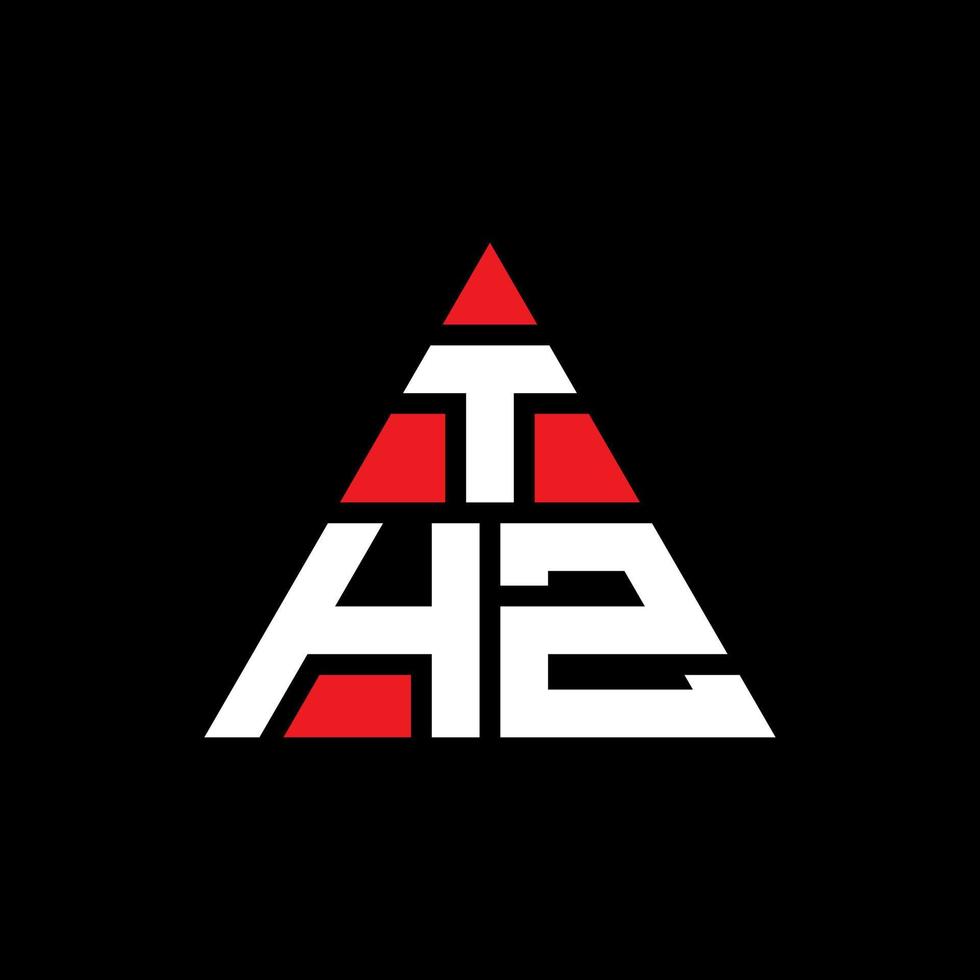 création de logo de lettre triangle thz avec forme de triangle. monogramme de conception de logo triangle thz. modèle de logo vectoriel triangle thz avec couleur rouge. logo triangulaire thz logo simple, élégant et luxueux.
