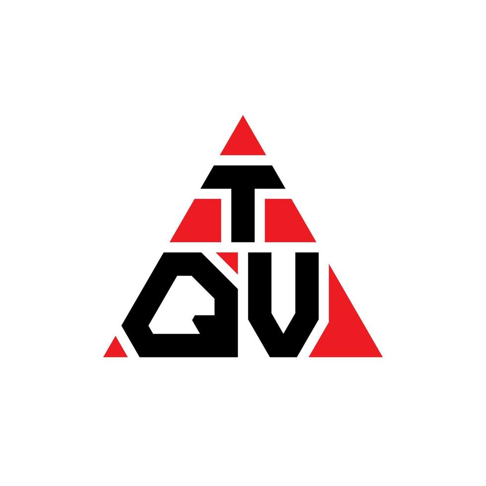 création de logo de lettre triangle tqv avec forme de triangle. monogramme de conception de logo triangle tqv. modèle de logo vectoriel triangle tqv avec couleur rouge. logo triangulaire tqv logo simple, élégant et luxueux.