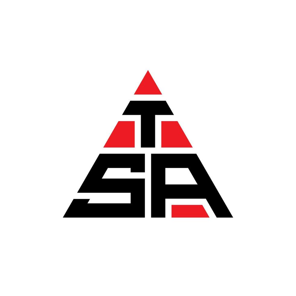 création de logo de lettre triangle tsa avec forme de triangle. monogramme de conception de logo triangle tsa. modèle de logo vectoriel triangle tsa avec couleur rouge. logo triangulaire tsa logo simple, élégant et luxueux.