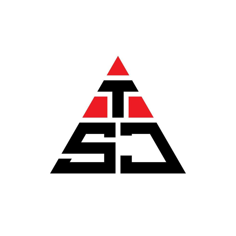 création de logo de lettre triangle tsj avec forme de triangle. monogramme de conception de logo triangle tsj. modèle de logo vectoriel triangle tsj avec couleur rouge. logo triangulaire tsj logo simple, élégant et luxueux.