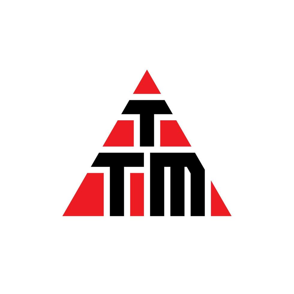 création de logo de lettre triangle ttm avec forme de triangle. monogramme de conception de logo triangle ttm. modèle de logo vectoriel triangle ttm avec couleur rouge. logo triangulaire ttm logo simple, élégant et luxueux.