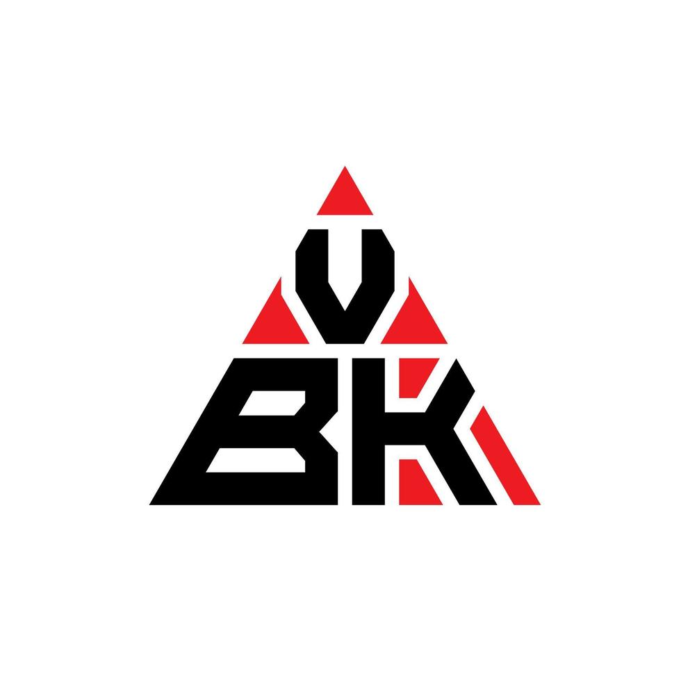 création de logo de lettre triangle vbk avec forme de triangle. monogramme de conception de logo triangle vbk. modèle de logo vectoriel triangle vbk avec couleur rouge. logo triangulaire vbk logo simple, élégant et luxueux.