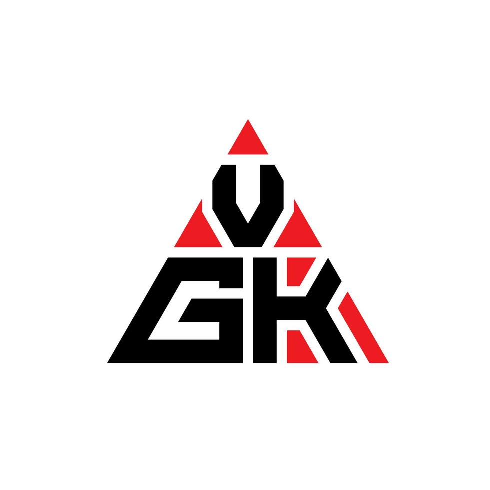 création de logo de lettre triangle vgk avec forme de triangle. monogramme de conception de logo triangle vgk. modèle de logo vectoriel triangle vgk avec couleur rouge. logo triangulaire vgk logo simple, élégant et luxueux.